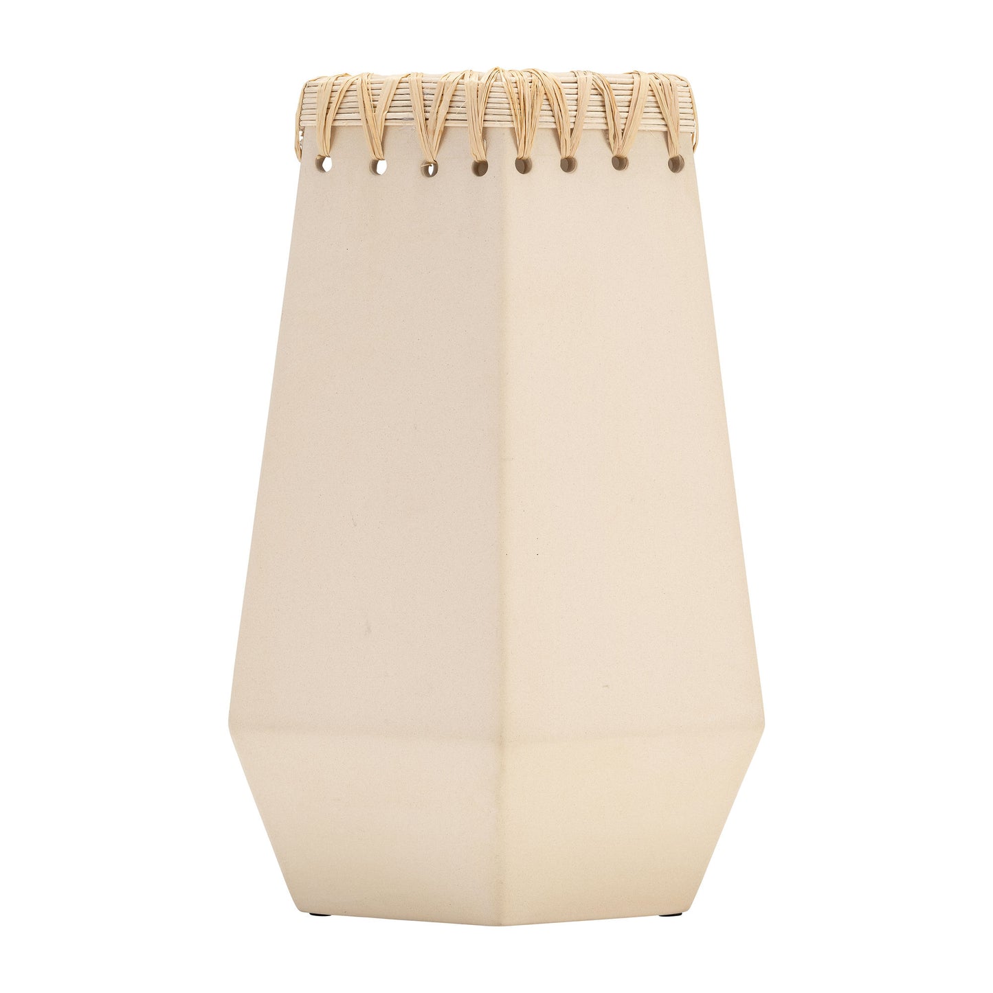 Cer, 11"h Vase W/ Weaving, Natural