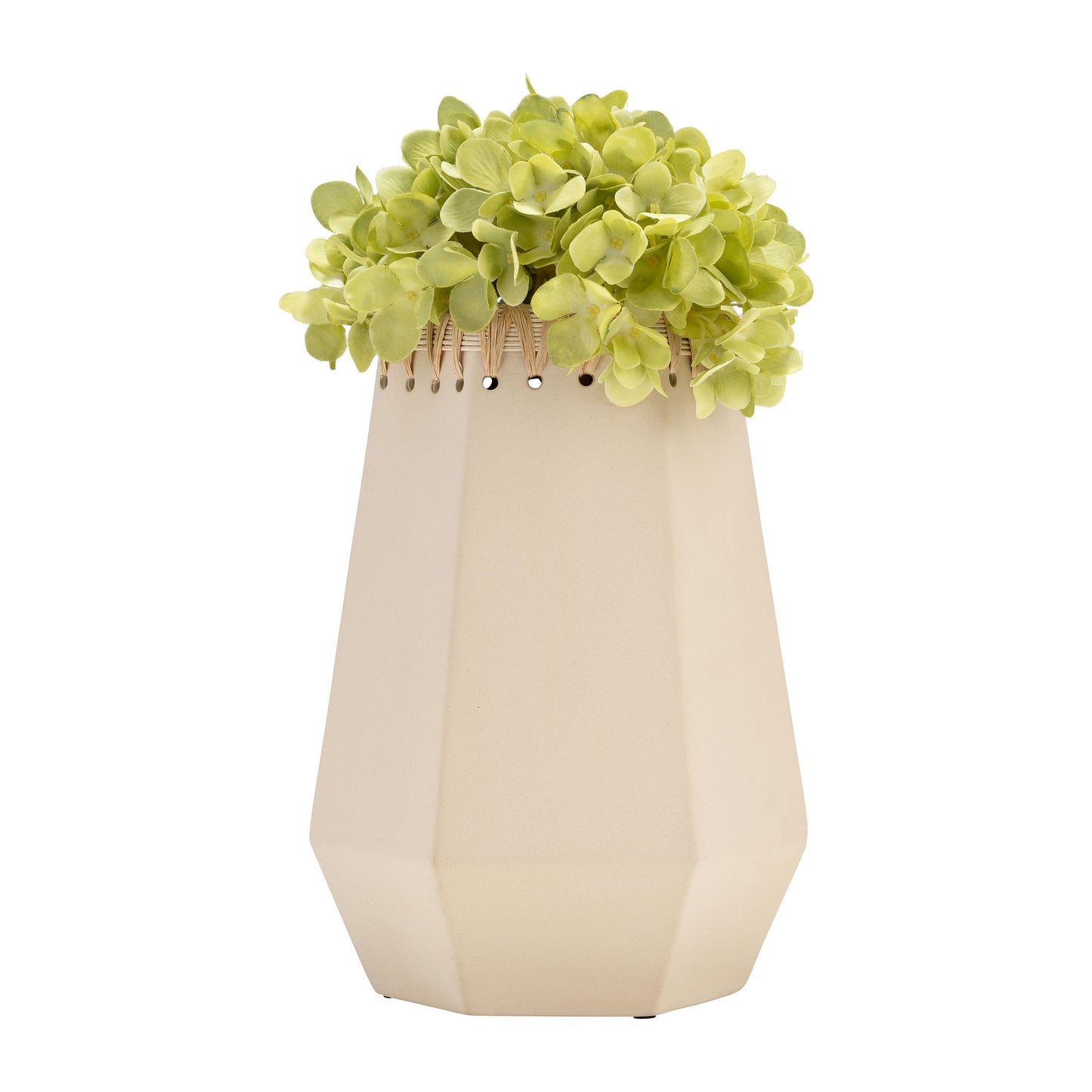 Cer, 11"h Vase W/ Weaving, Natural