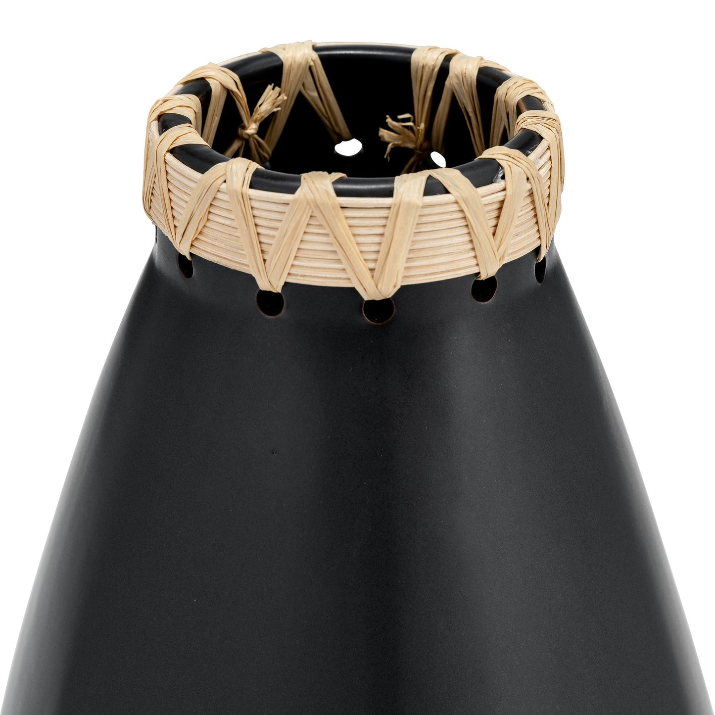 Cer, 10"h Vase W/ Weaving, Black