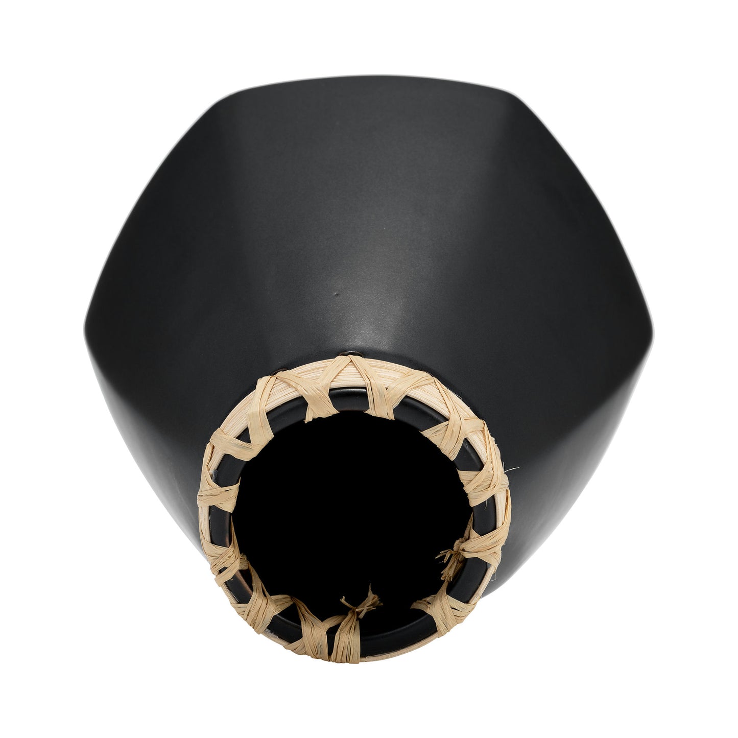 Cer, 10"h Vase W/ Weaving, Black