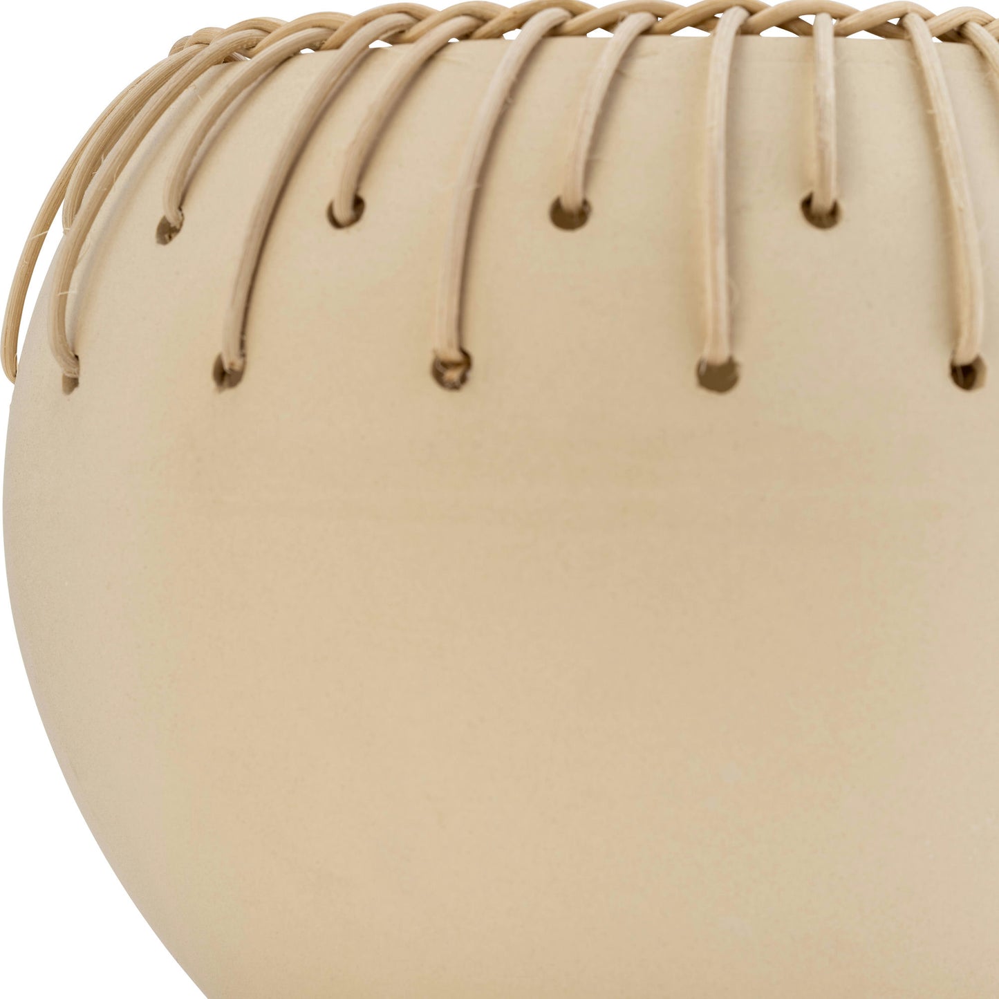 Cer, 9"d Bowl W/ Weaving, Natural