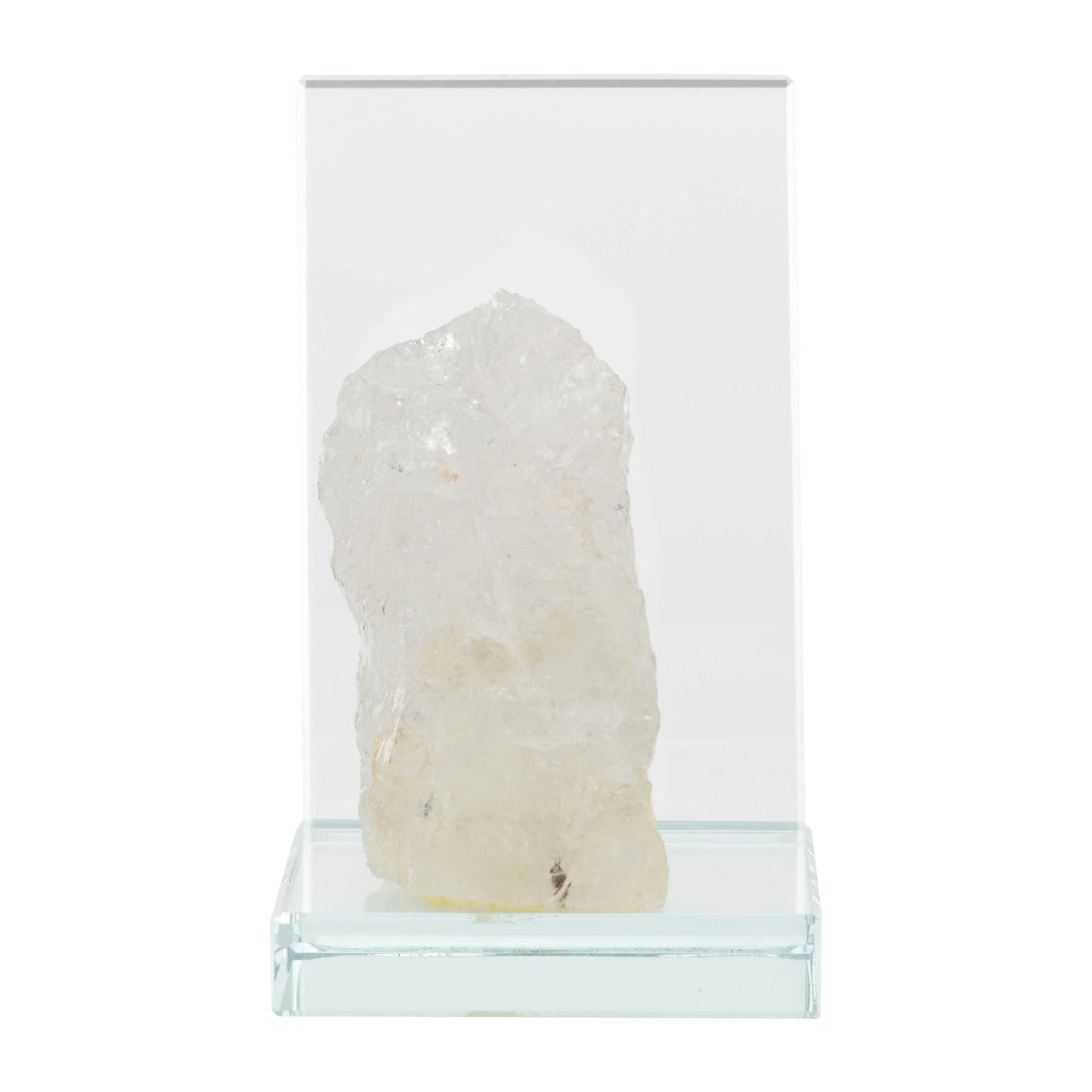 Glass, S/2 5"h Bookends With White Stone, Clear