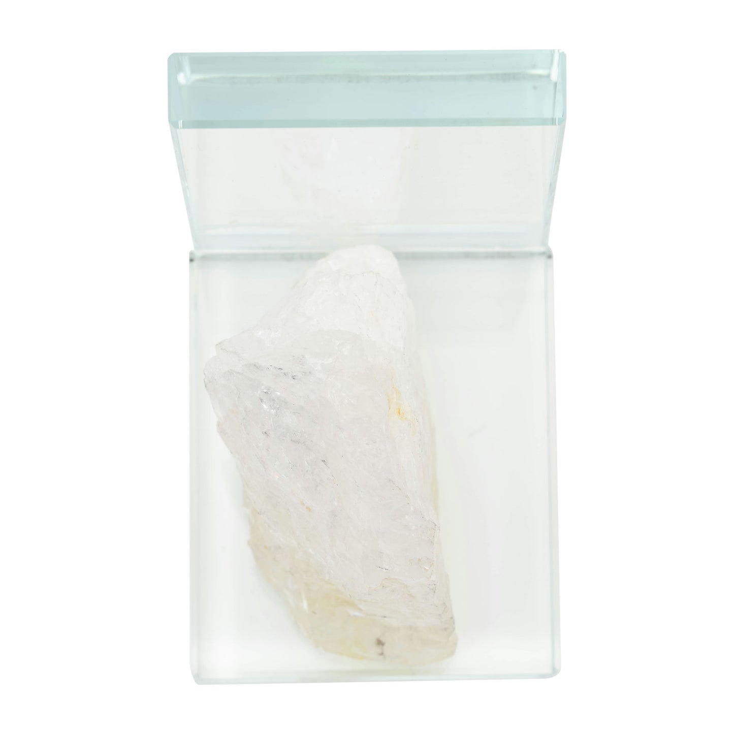 Glass, S/2 5"h Bookends With White Stone, Clear