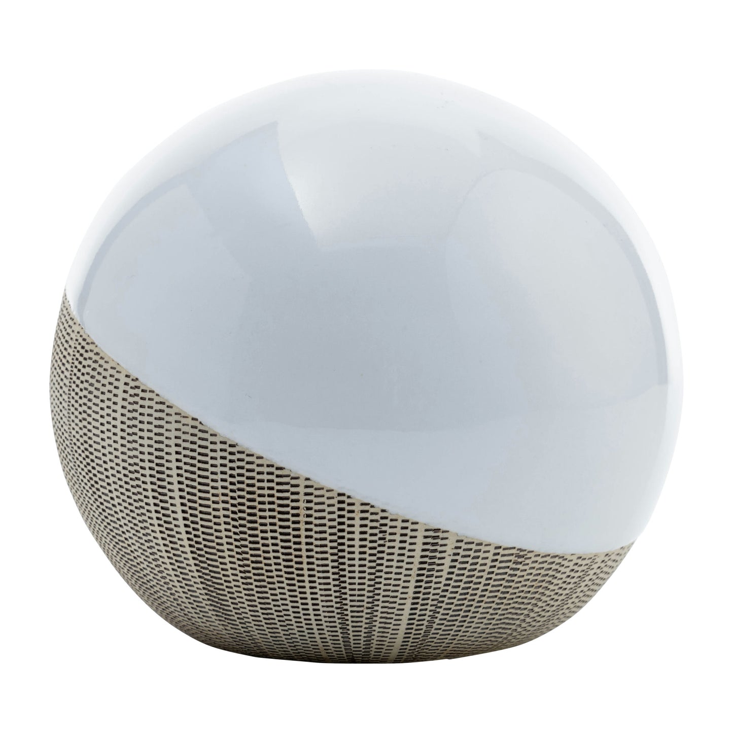 Cer, S/3 4/5/6", 2-tone Orbs, Cream/white
