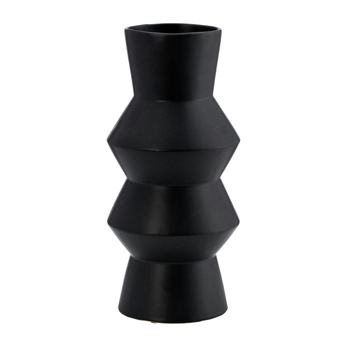 Cer, 12"h Totem Vase, Black