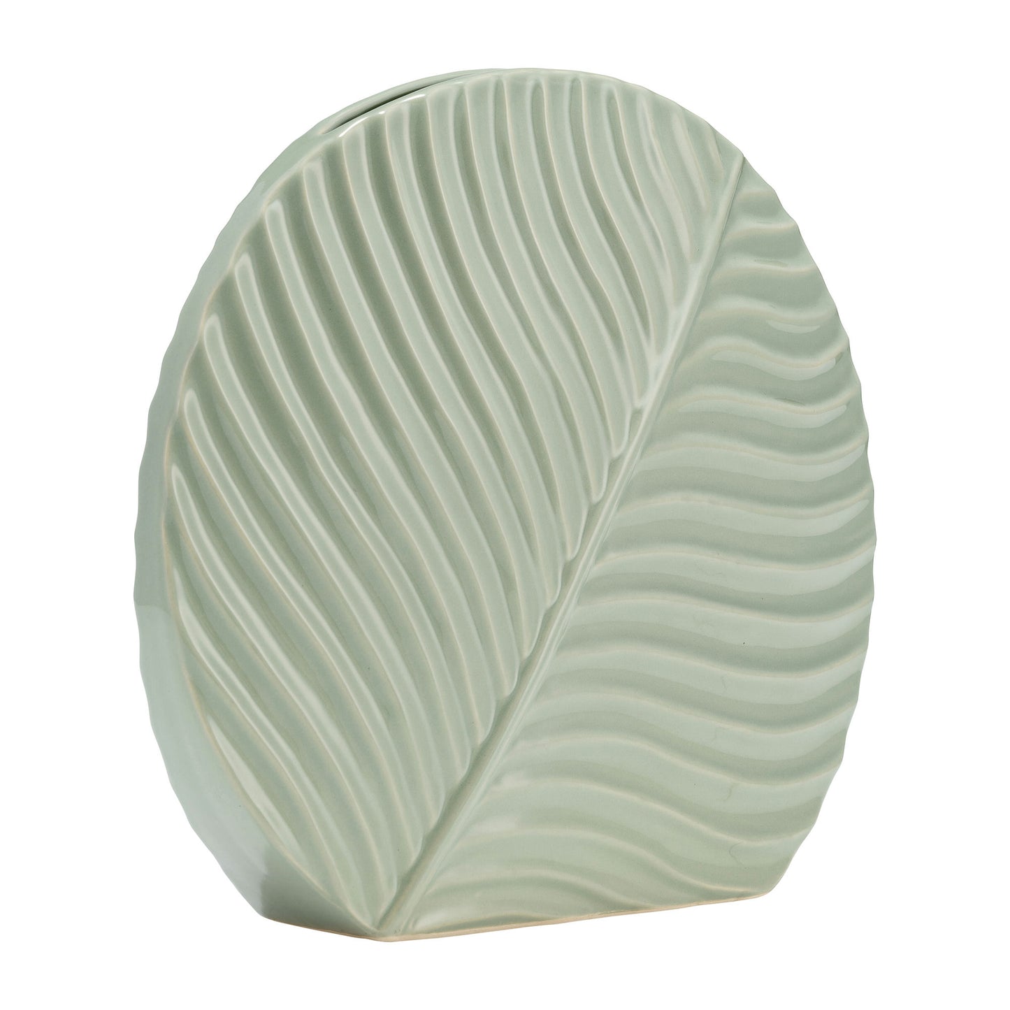 Cer, 11" Round Botanical Vase, Cucumber