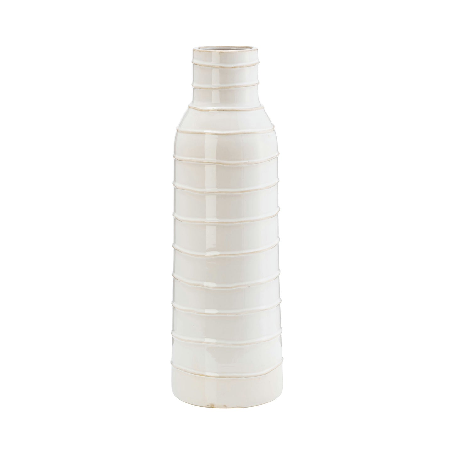 Cer, 17"h Tribal Vase, Ivory