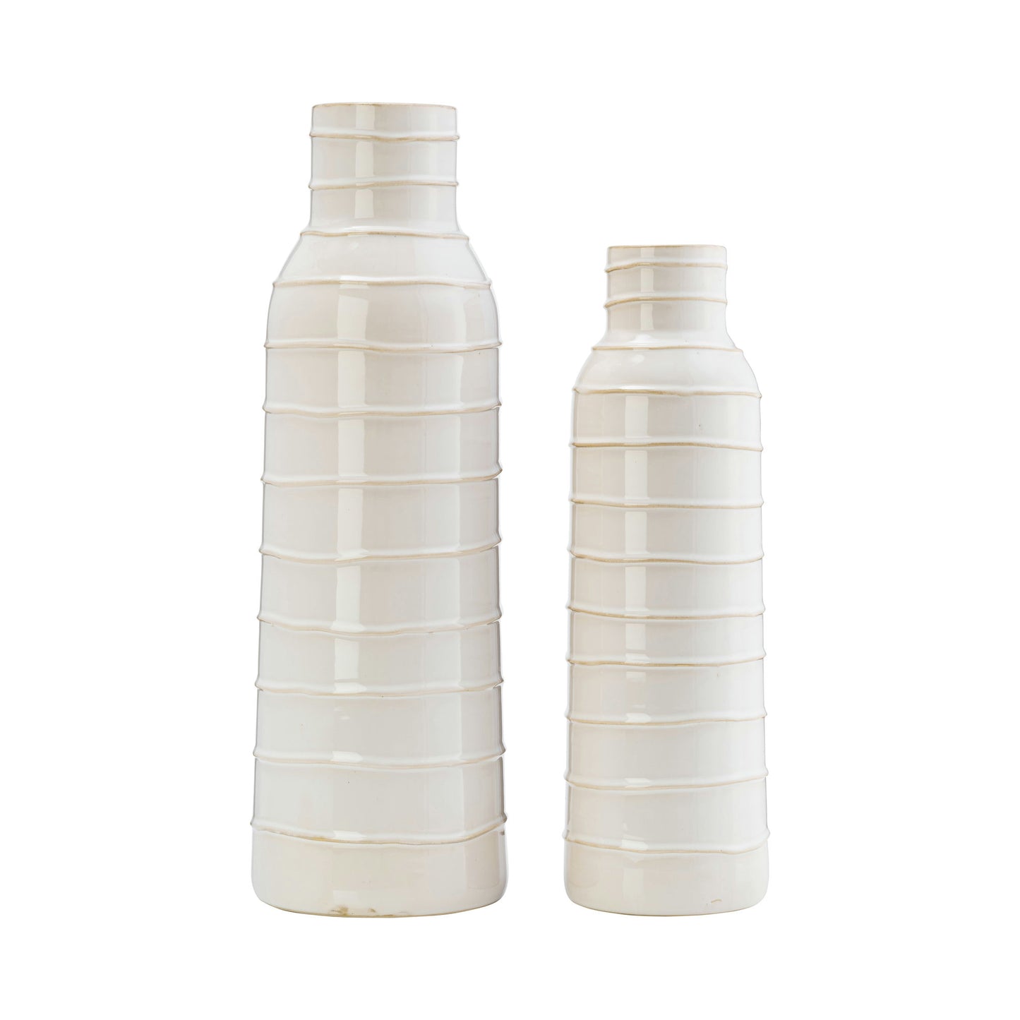 Cer, 17"h Tribal Vase, Ivory