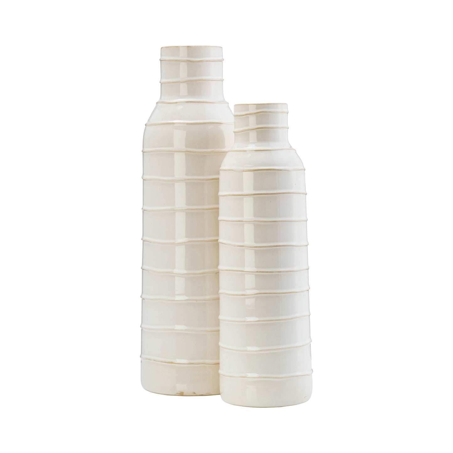 Cer, 17"h Tribal Vase, Ivory