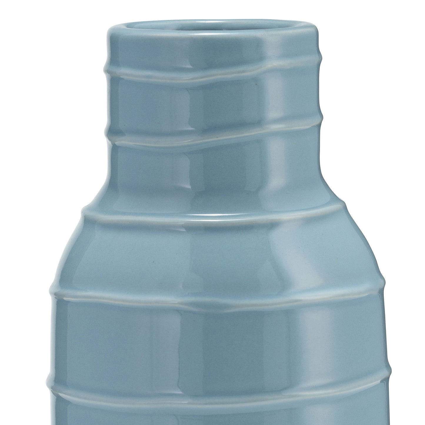 Cer, 21"h Tribal Vase, Cameo Blue