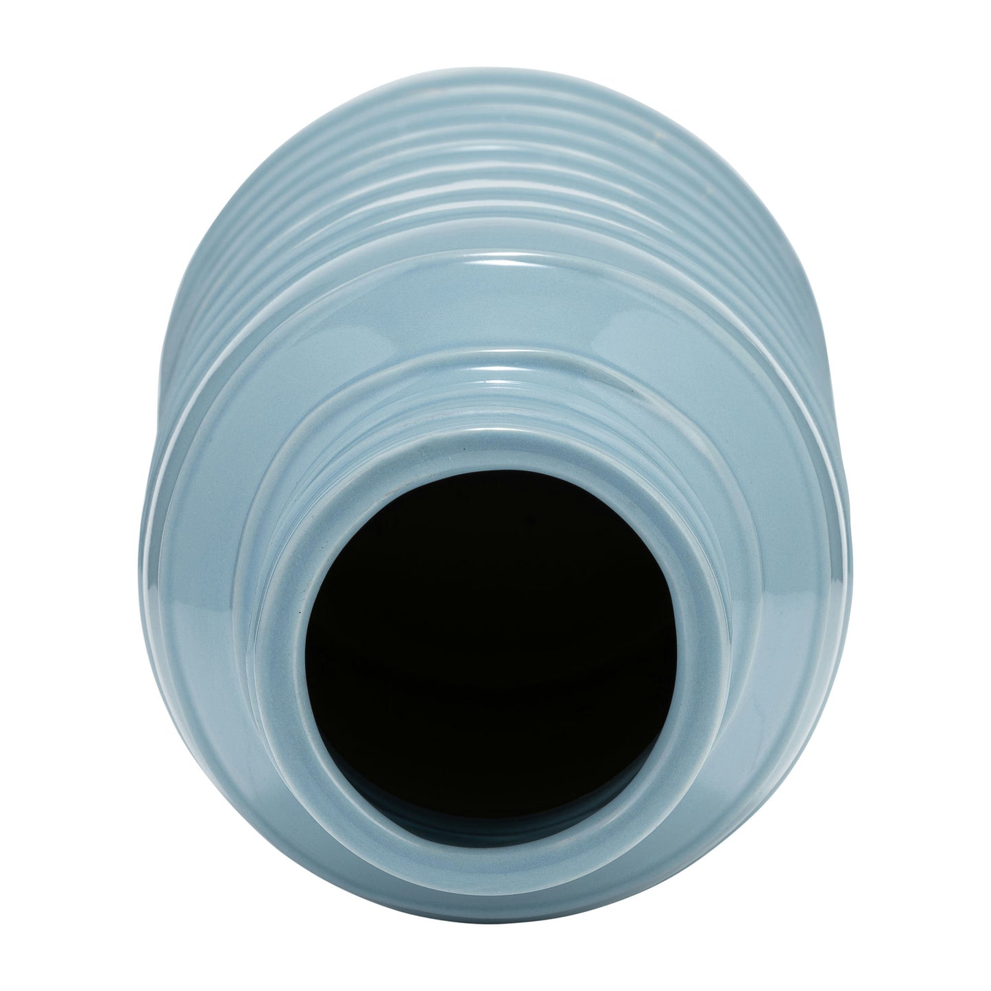 Cer, 21"h Tribal Vase, Cameo Blue