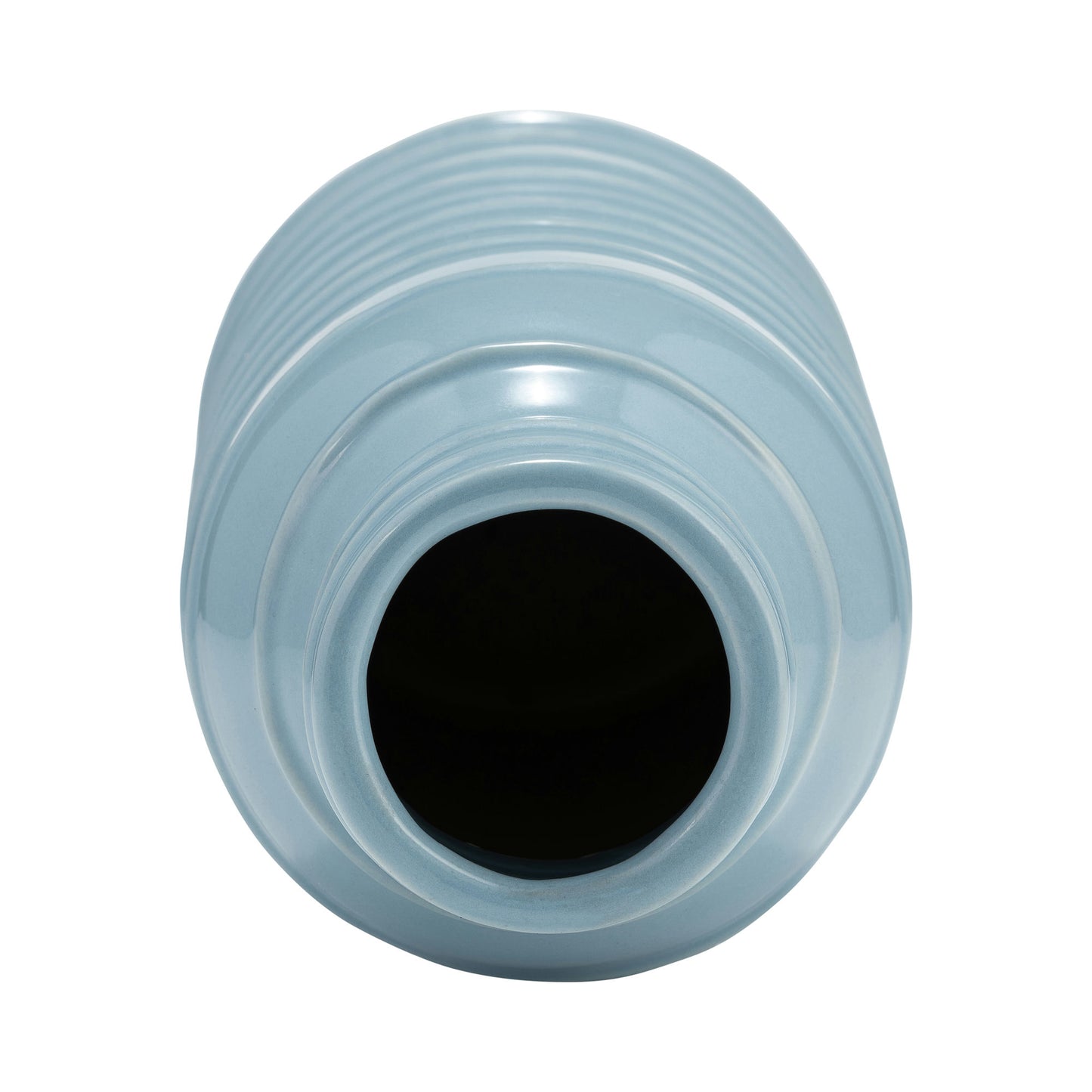 Cer, 17"h Tribal Vase, Cameo Blue