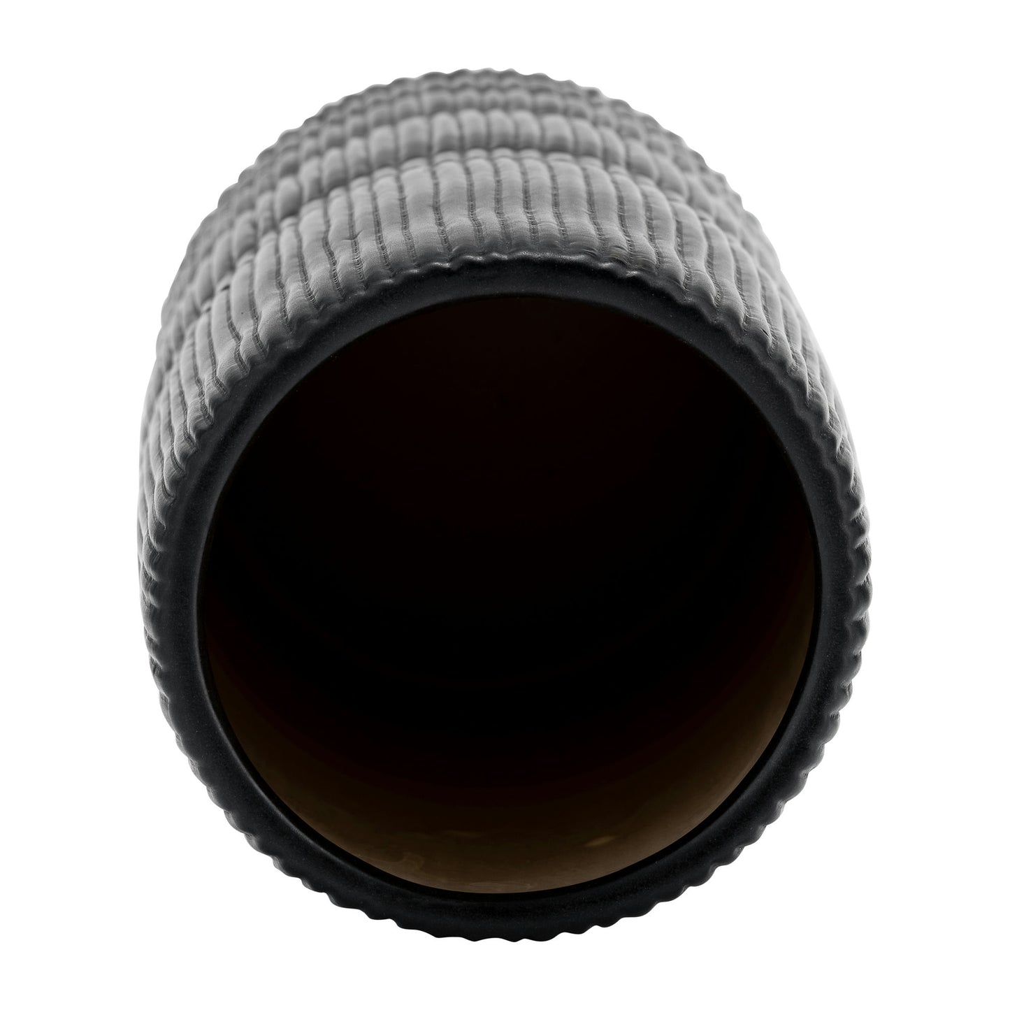 Cer, 18"h Lined Cylinder Vase, Matte Black
