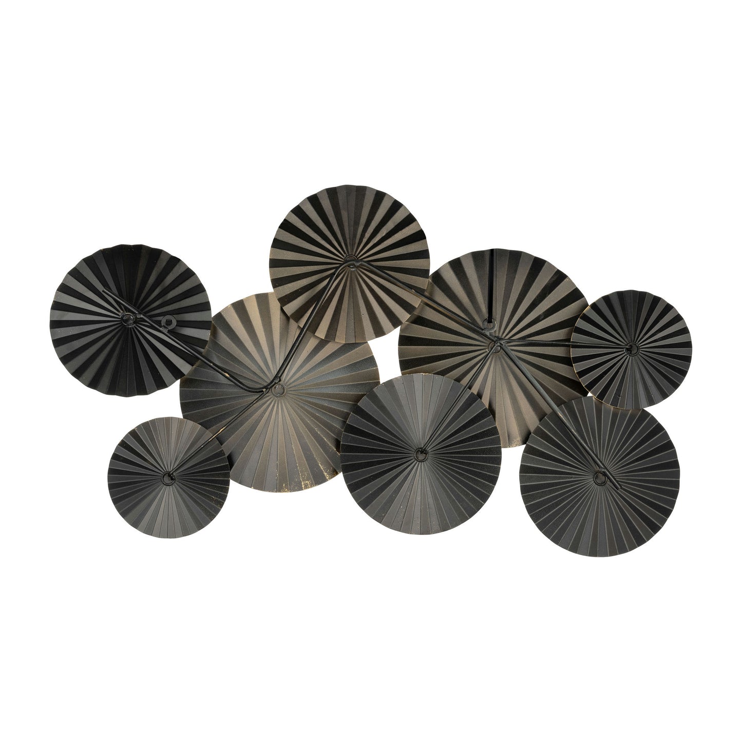 Metal, 31"l Pleated Wall Discs, Gray Wb