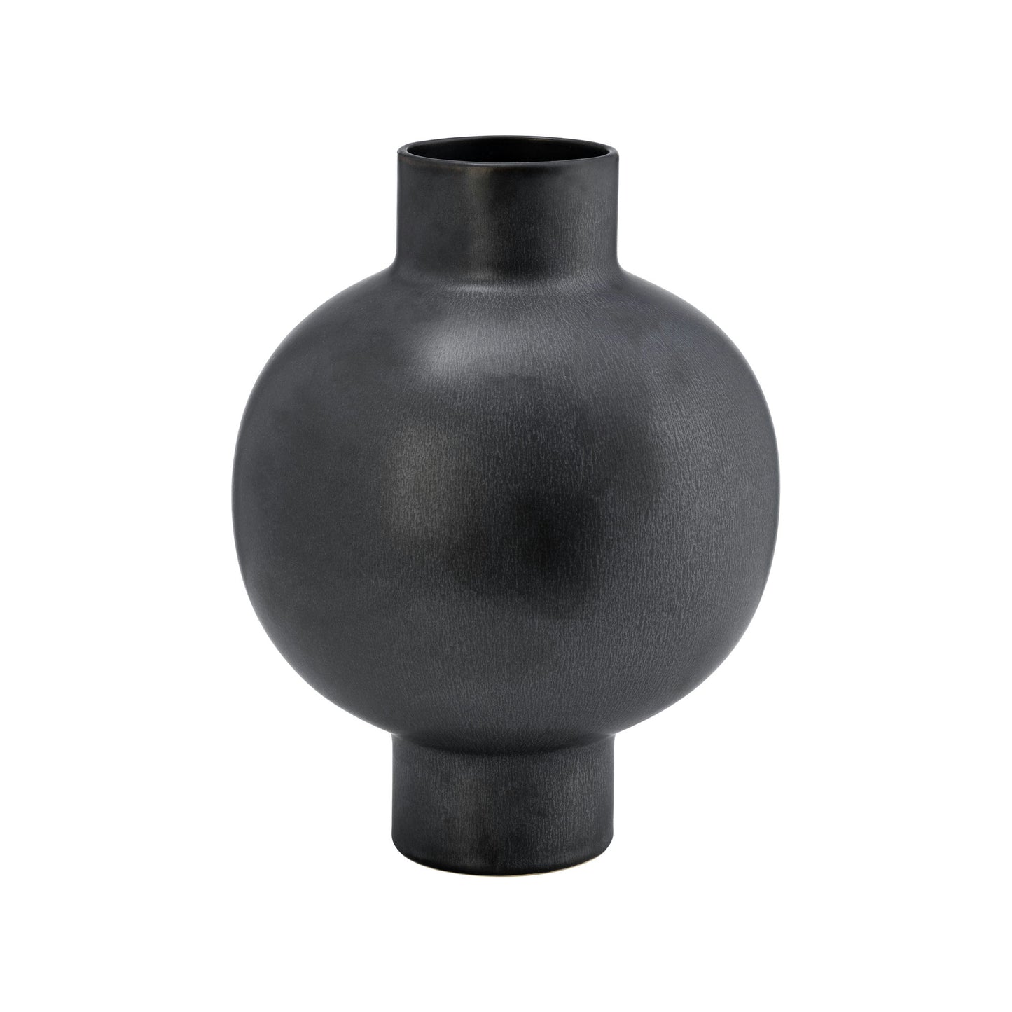 Cer, 11"h Bubble Vase, Black Volcanic