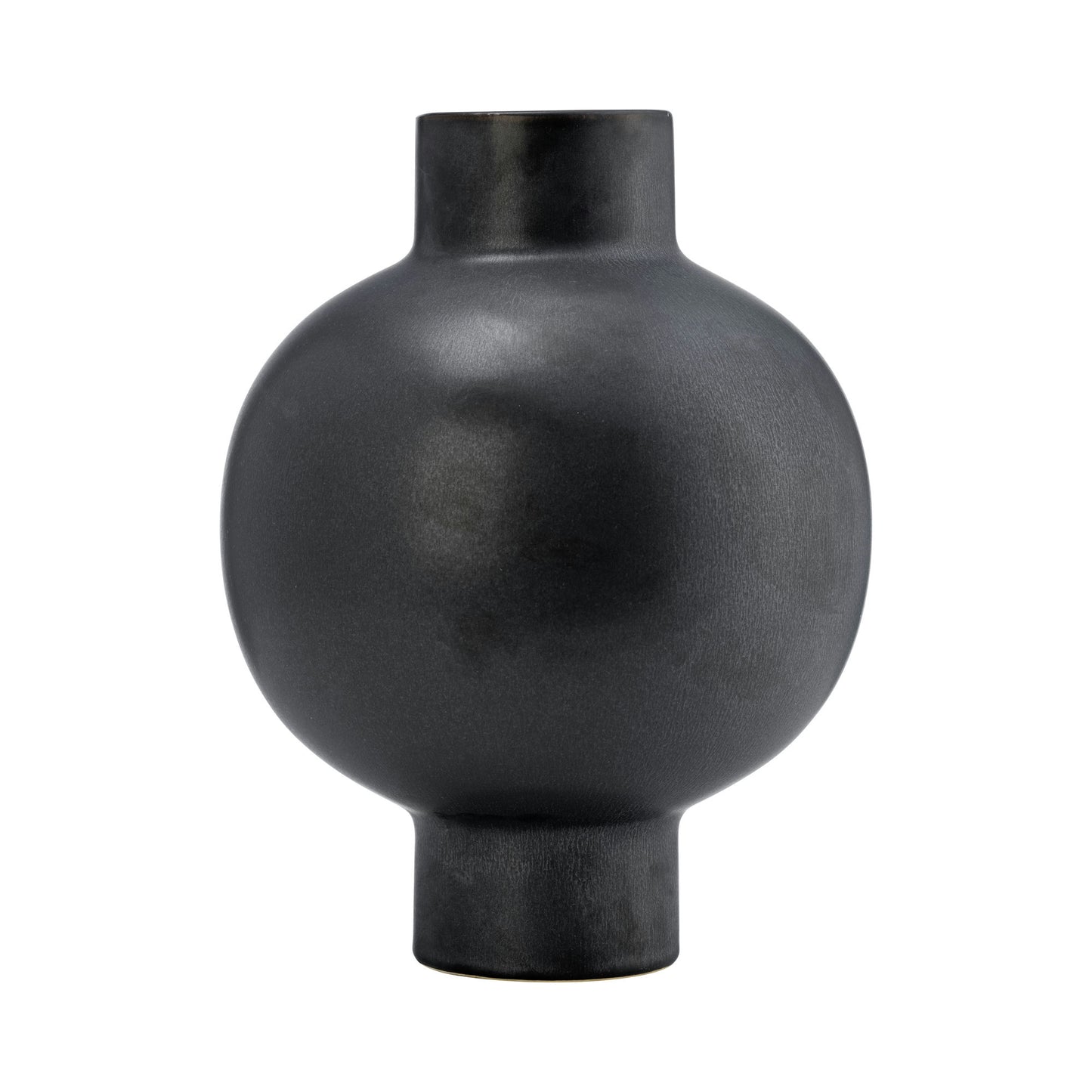 Cer, 15"h Bubble Vase, Black Volcanic