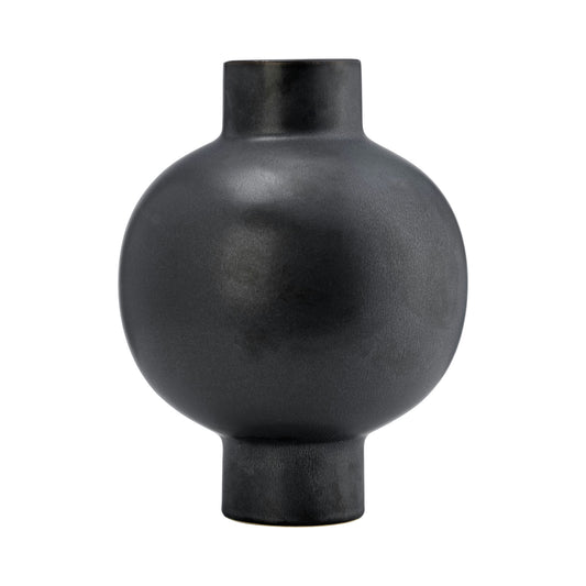Cer, 15"h Bubble Vase, Black Volcanic