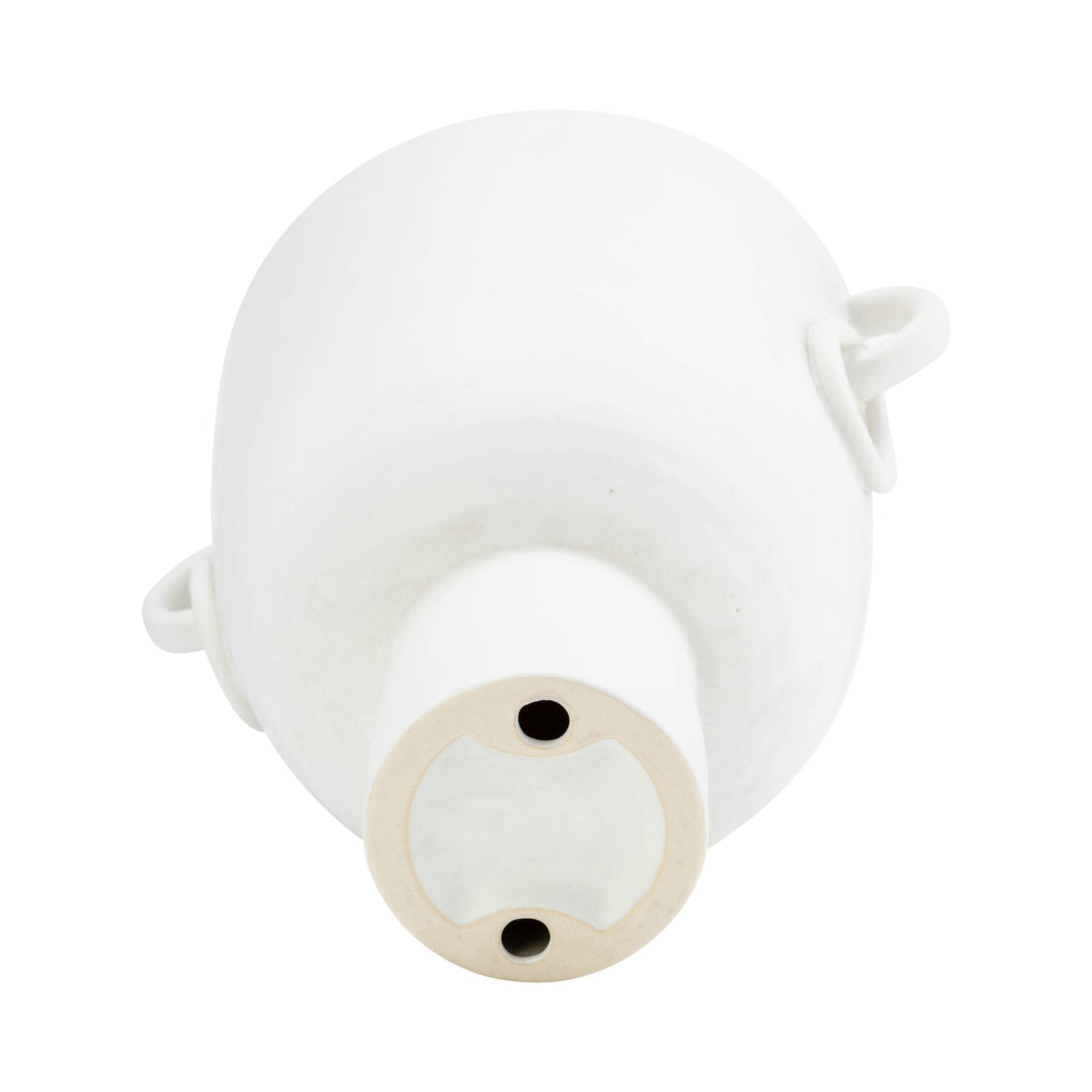 Cer, 10"h Vase With Handles, White