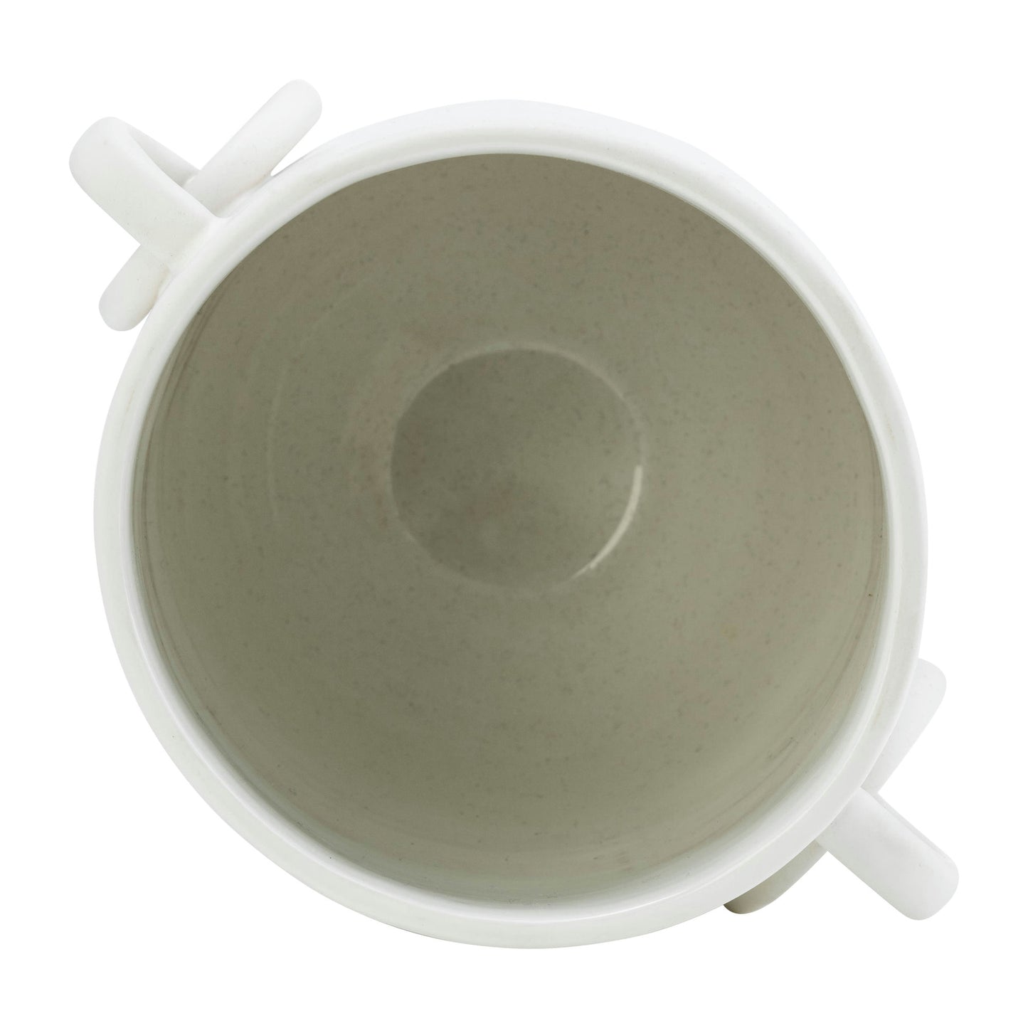 Cer, 13"h Vase With Handles, White