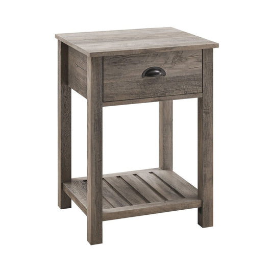 18" Country Single Drawer Nightstand - Gray Wash