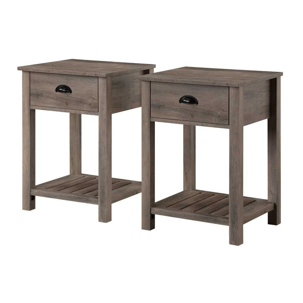 18" Country Single Drawer Nightstand - Gray Wash