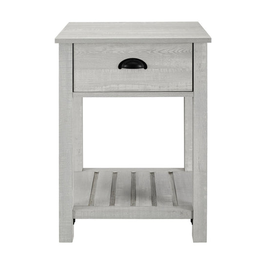 18" Country Single Drawer Nightstand - Stone Gray