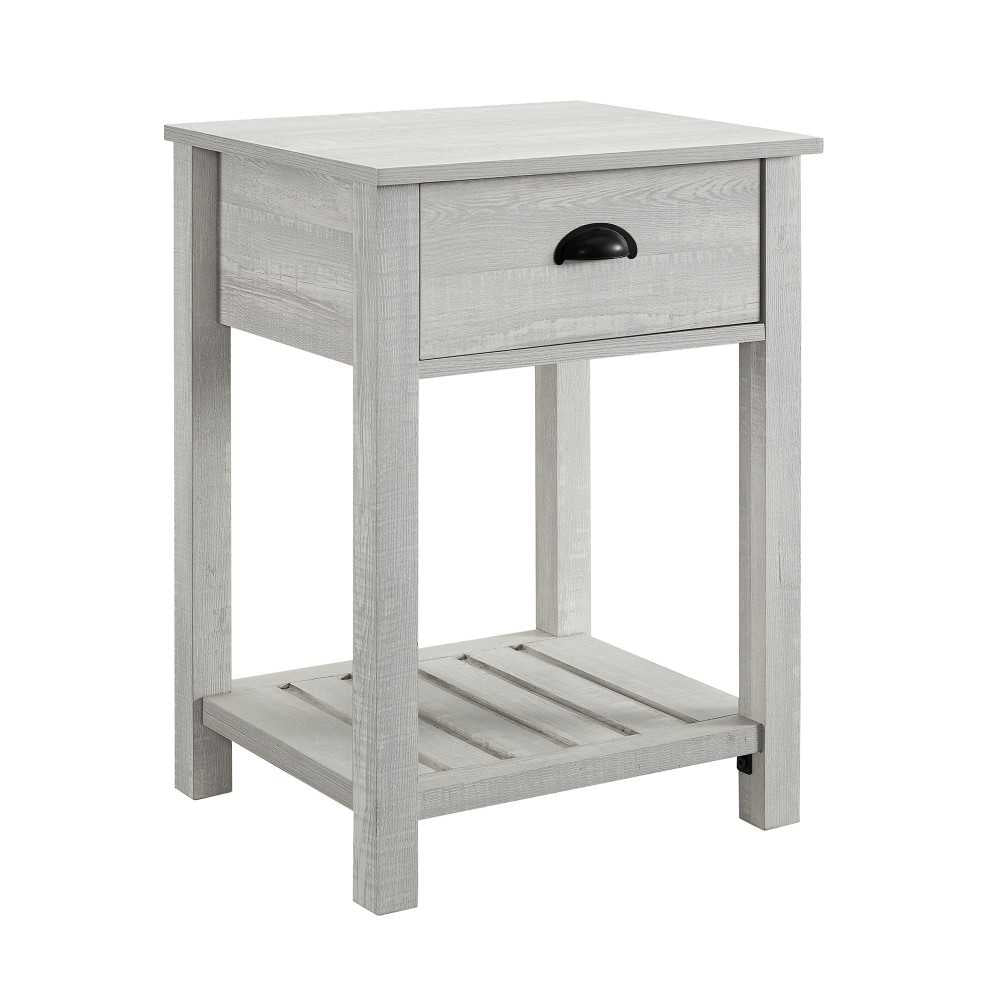 18" Country Single Drawer Nightstand - Stone Gray