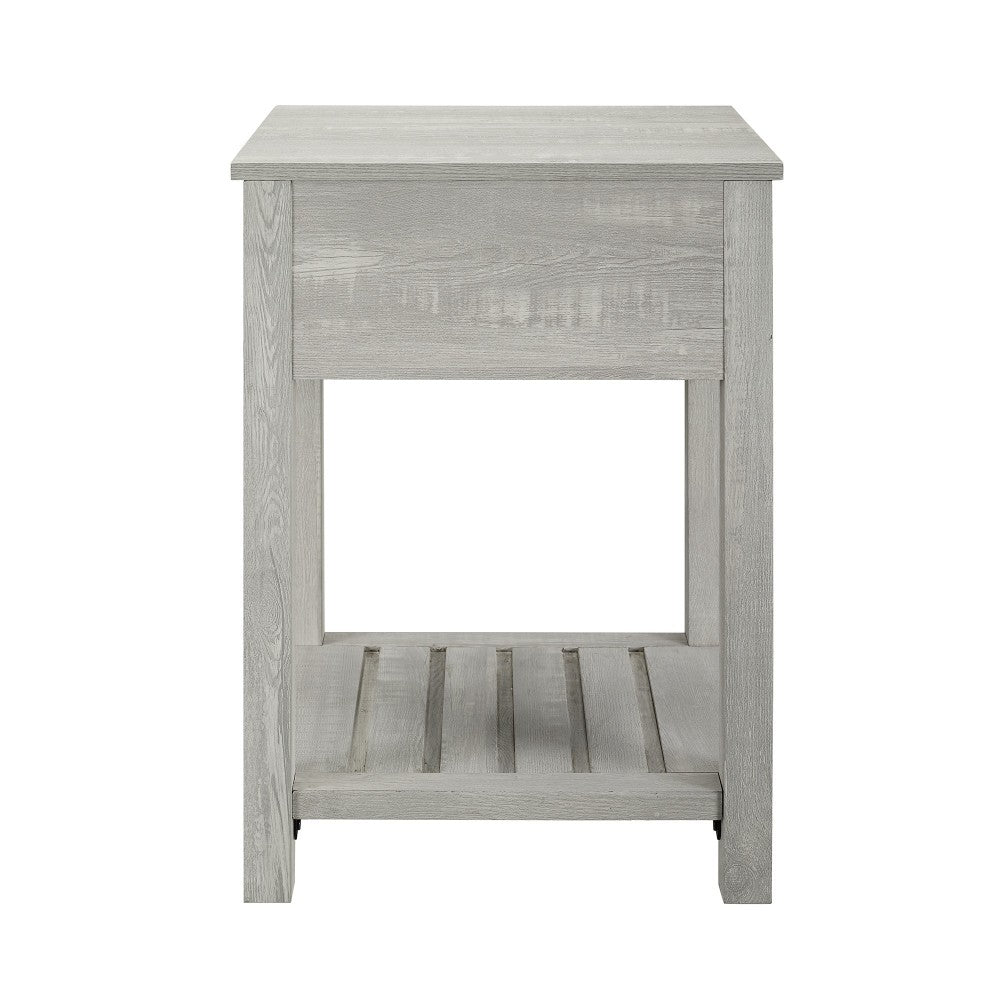 18" Country Single Drawer Nightstand - Stone Gray