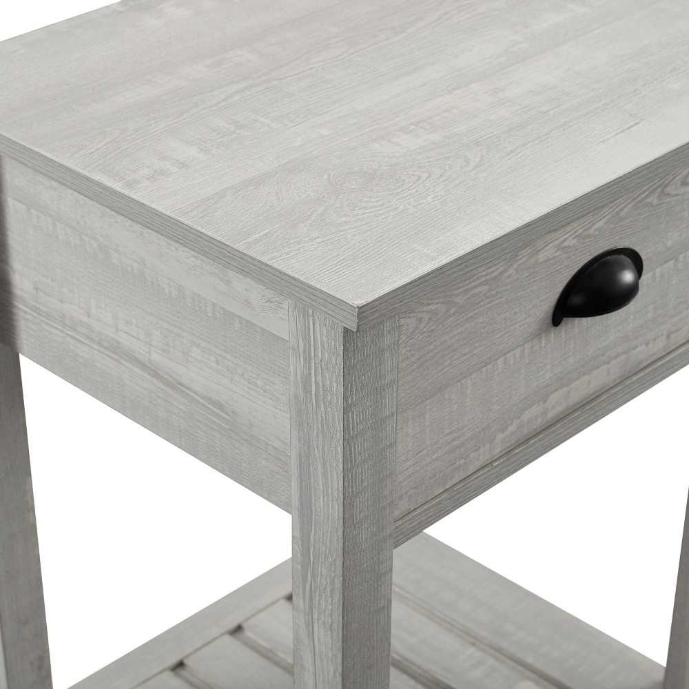 18" Country Single Drawer Nightstand - Stone Gray