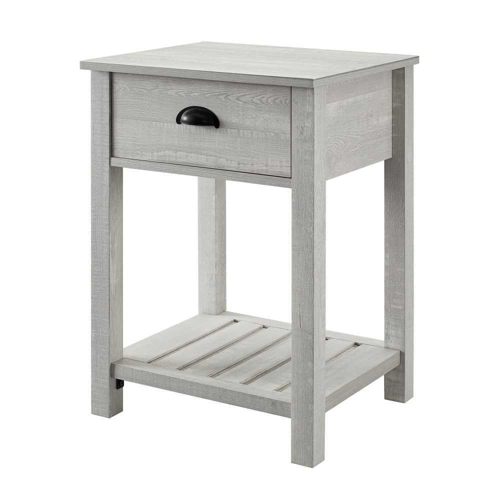 18" Country Single Drawer Nightstand - Stone Gray