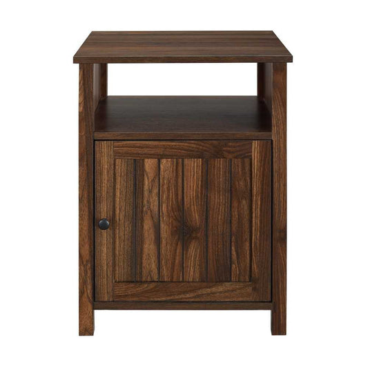 18" Grooved Door Farmhouse Nightstand - Dark Walnut