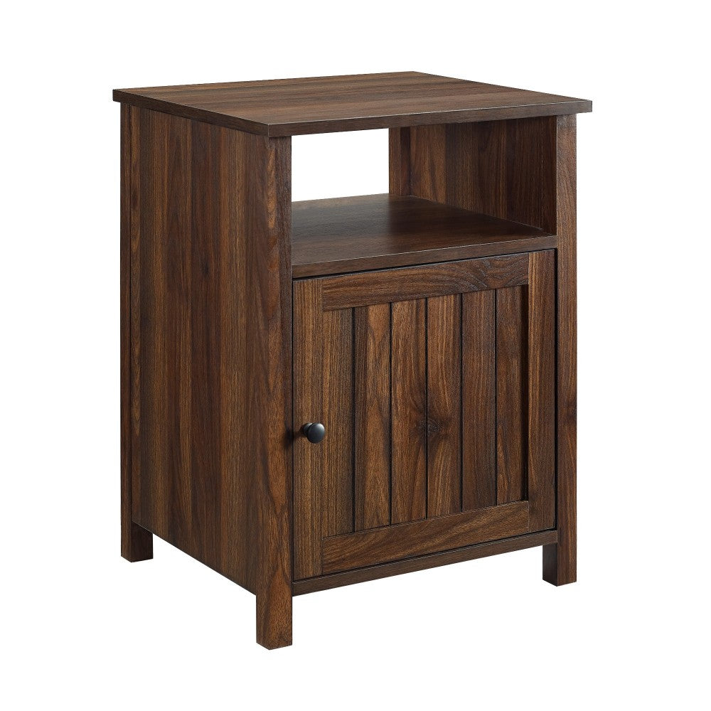 18" Grooved Door Farmhouse Nightstand - Dark Walnut