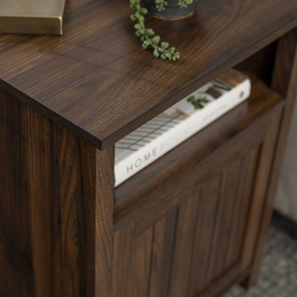 18" Grooved Door Farmhouse Nightstand - Dark Walnut