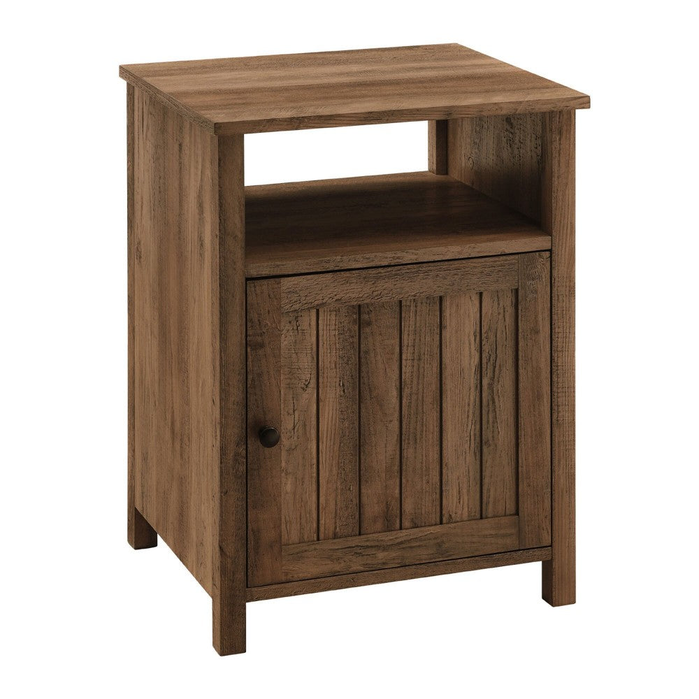 18" Grooved Door Farmhouse Nightstand - Rustic Oak