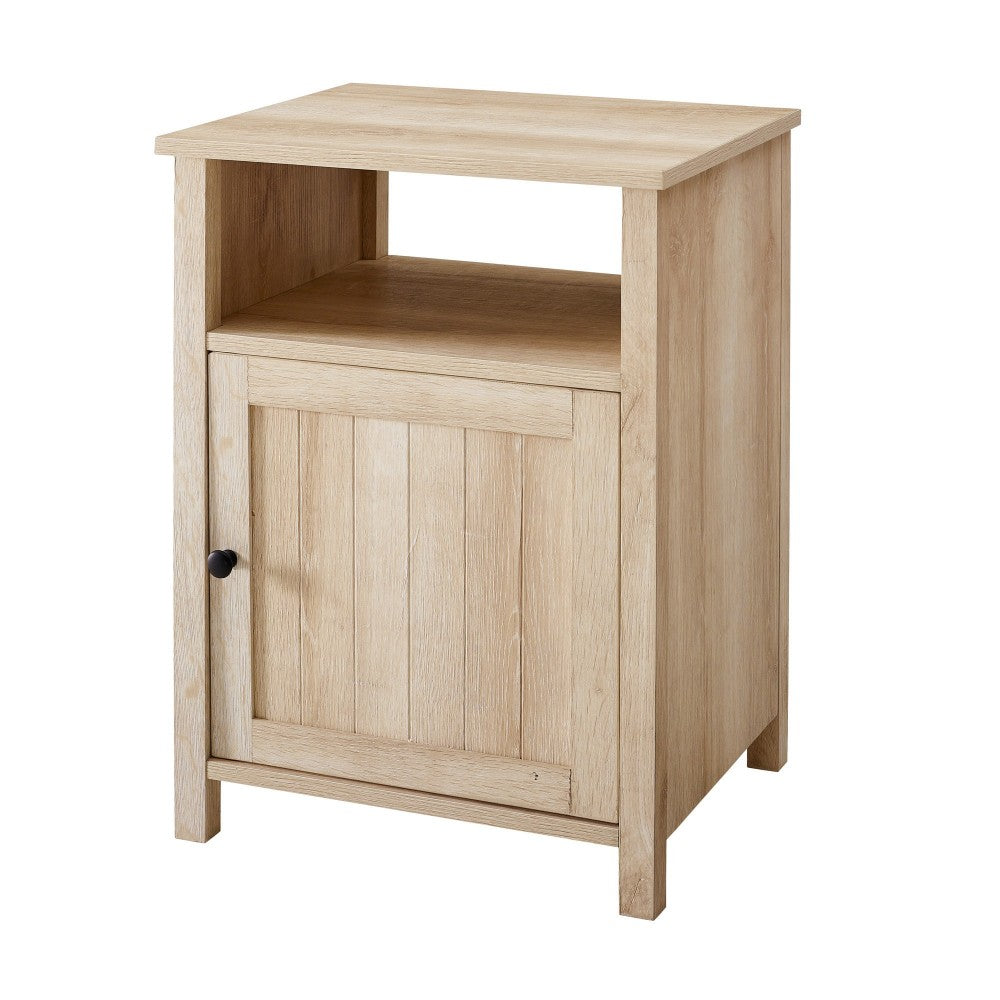 18" Grooved Door Farmhouse Nightstand - White Oak