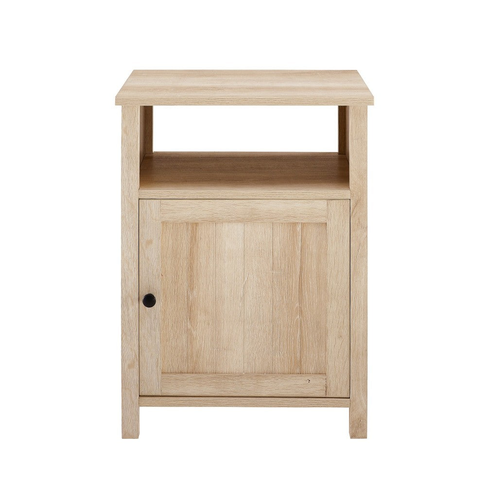 18" Grooved Door Farmhouse Nightstand - White Oak