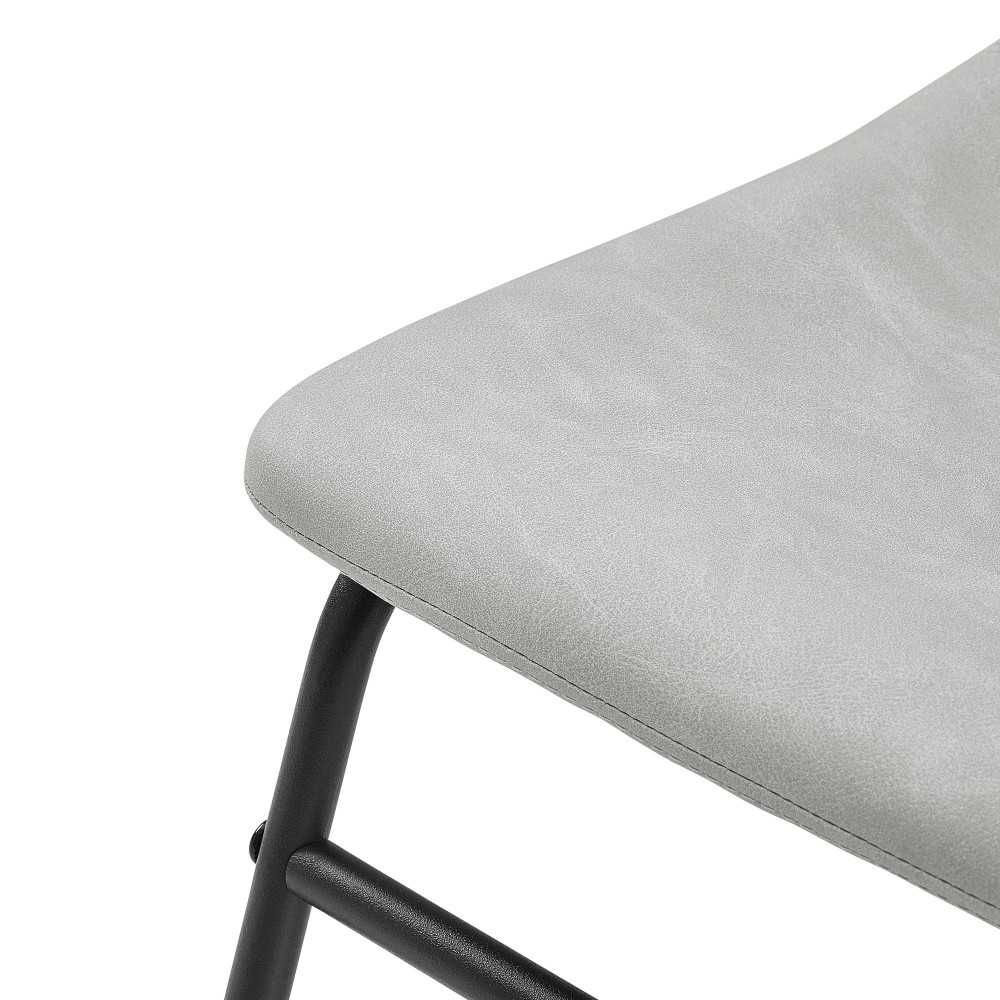 18" Industrial Faux Leather Dining Chair, Set of 2 - Gray