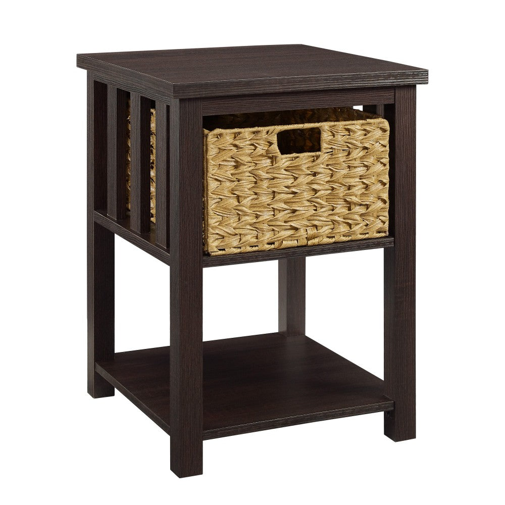 18" Mission Storage Side Table - Espresso