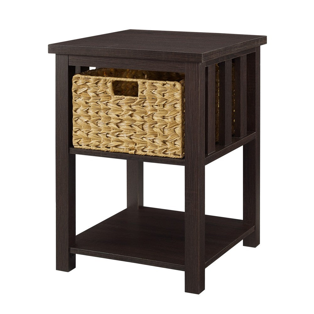 18" Mission Storage Side Table - Espresso