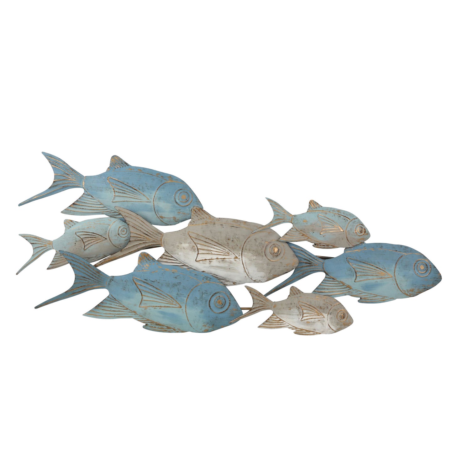 Metal 42" School Of Fish Wall Decor Wb