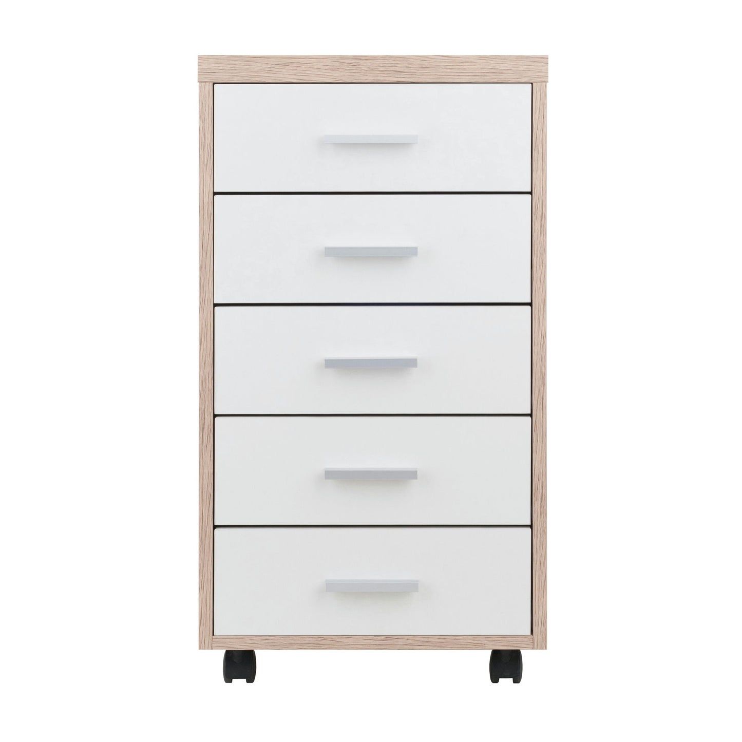 Kenner 5-Drawer Cabinet, Reclaimed Wood and White