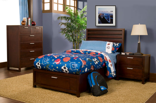 Alpine Furniture Urban Twin Storage Bed, Merlot