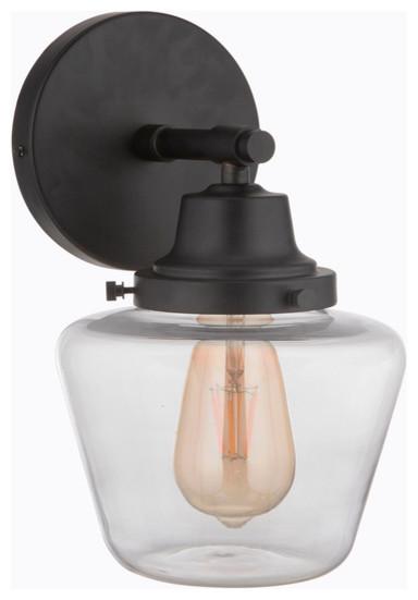 Essex 1 Light Wall Sconce, Flat Black