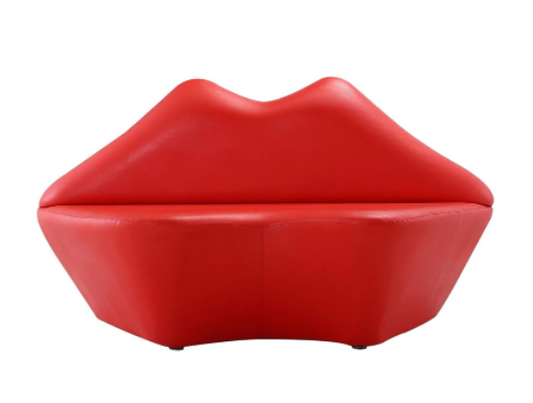 Manhattan Comfort Kiss Loveseat In Red Finish