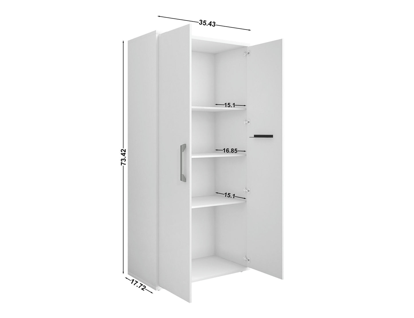 Eiffel Storage Cabinet in White (Set of 2)
