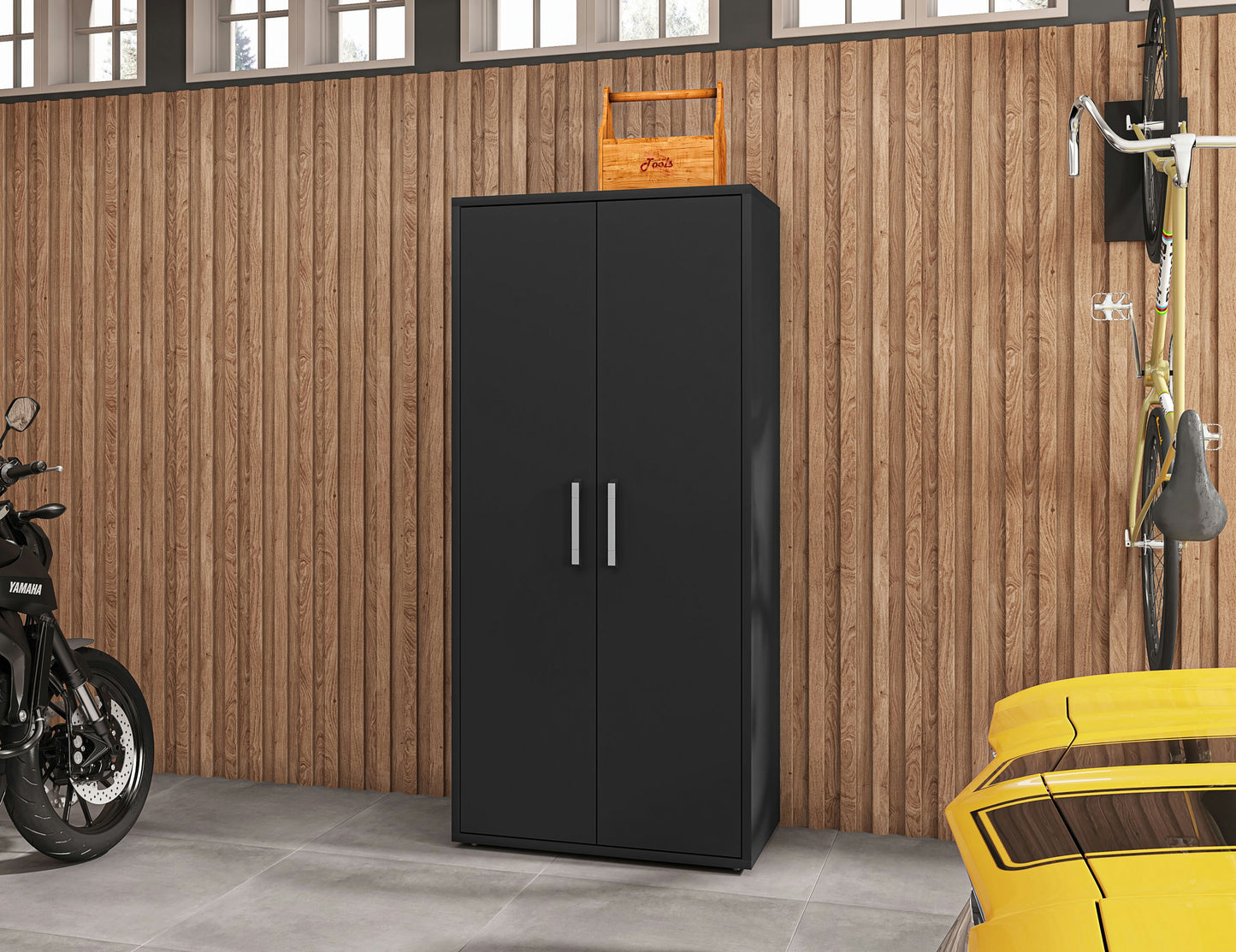 Eiffel Storage Cabinet in Matte Black (Set of 2)