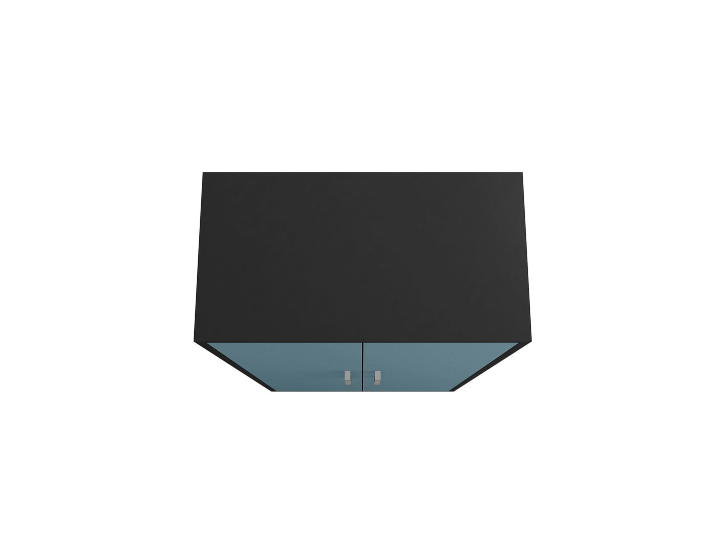 Eiffel Storage Cabinet in Matte Black and Aqua Blue (Set of 2)