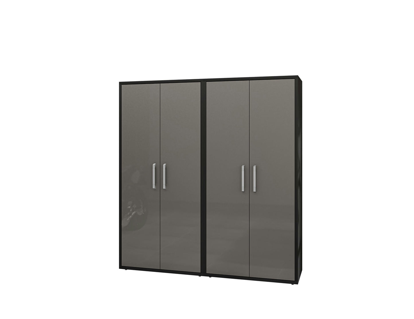 Eiffel Storage Cabinet in Matte Black and Grey (Set of 2)