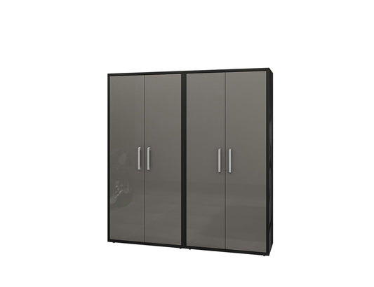 Eiffel Storage Cabinet in Matte Black and Grey (Set of 2)