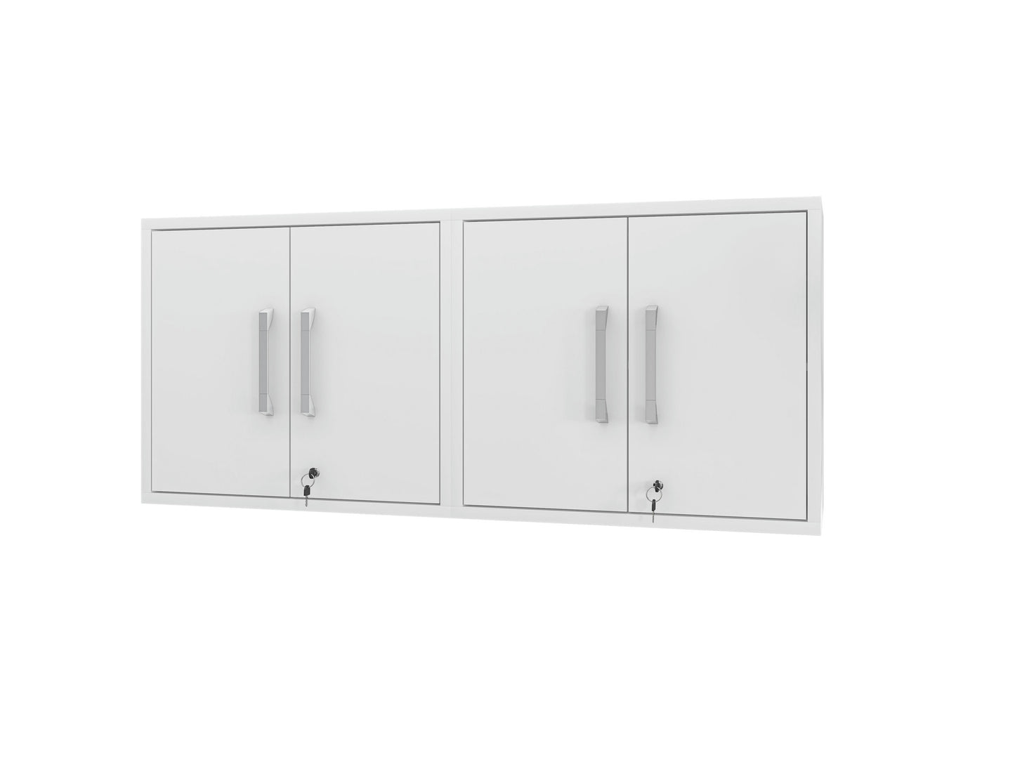 Eiffel Floating Garage Cabinet in White (Set of 2)